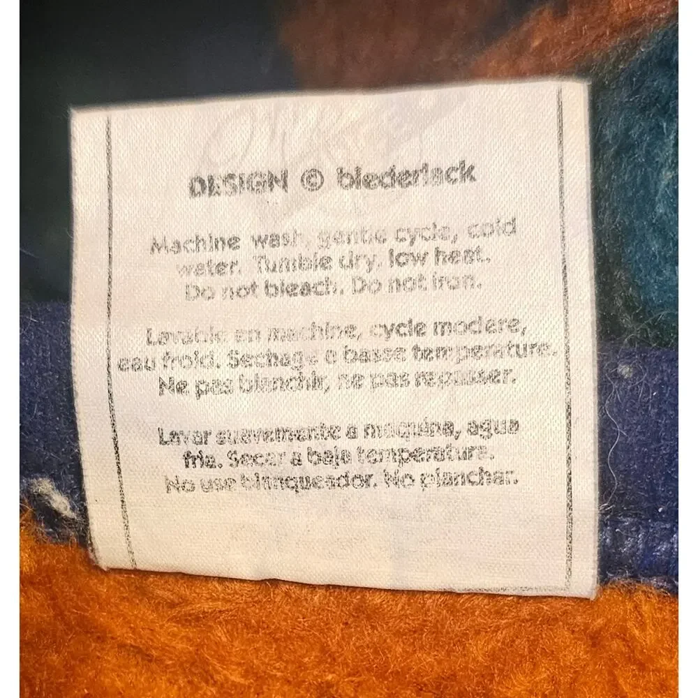 Vintage 90s BIEDERLACK Montana West Twin Blanket 60x80 Southwestern Cabin Lodge